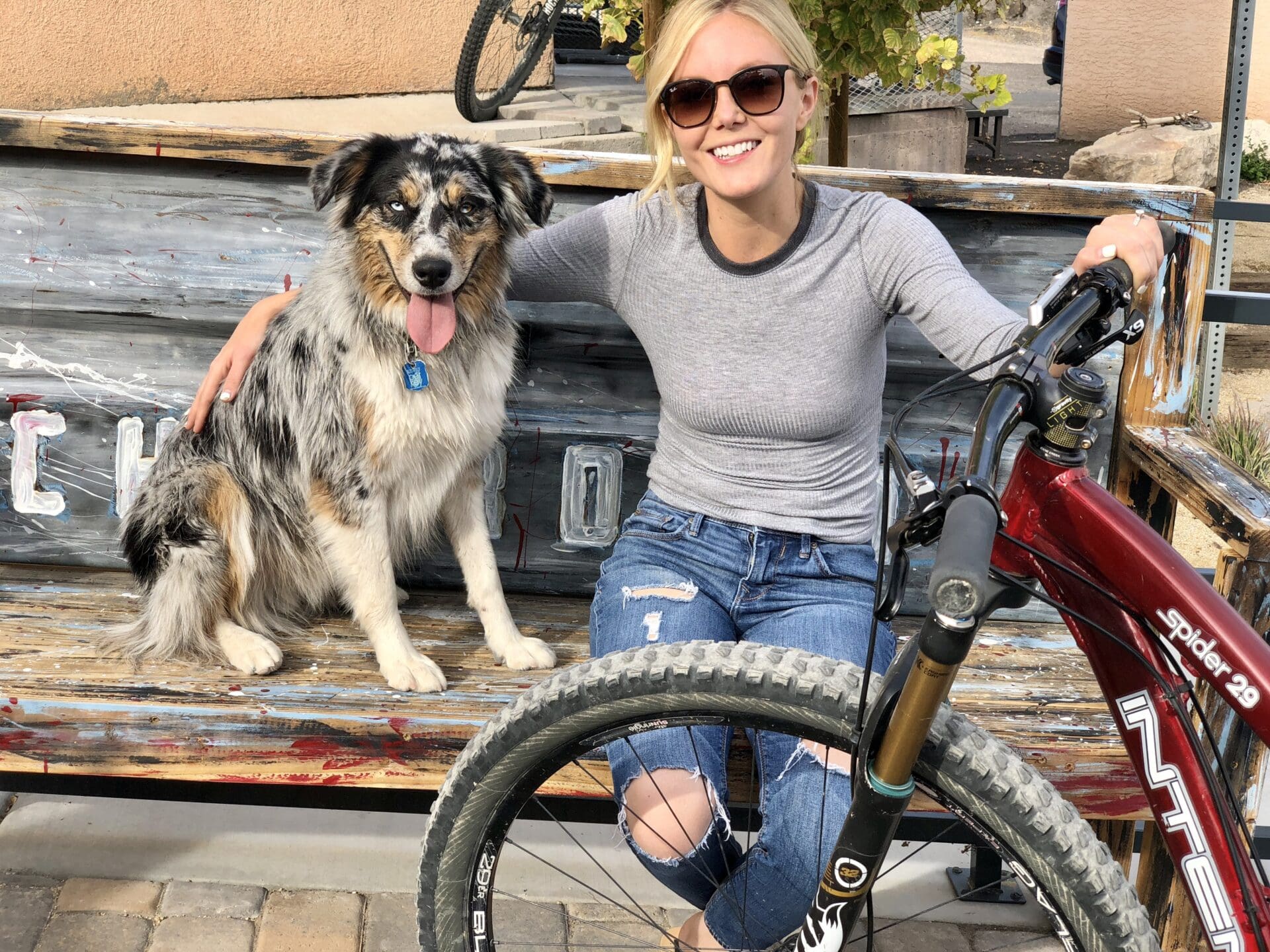 Biker with dog